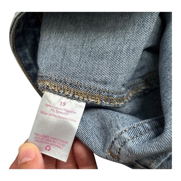 NO BOUNDARIES Womens Size 15 Blue White Butterfly Print Denim Jean Mini Skirt - Picture 6 of 7